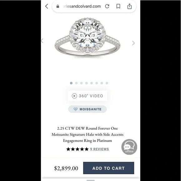 14k 3ct with Halo and pave band moissanite ring - Picture 10 of 12